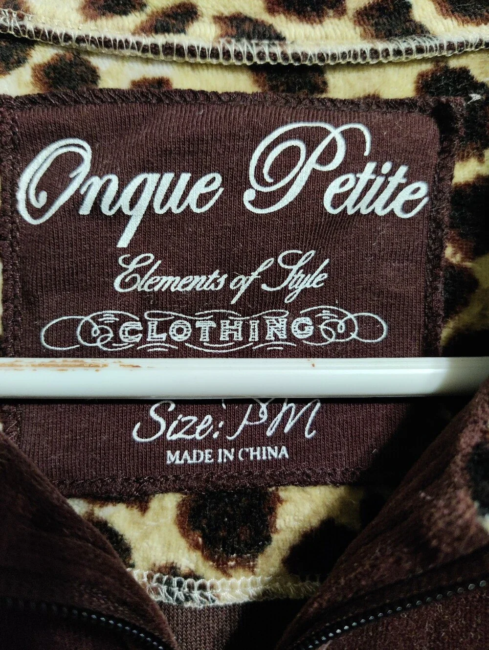 Brown Bomber with Leopard Trim - Picture 3 of 3